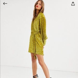 ASOS EDITION sequin wrap mini dress